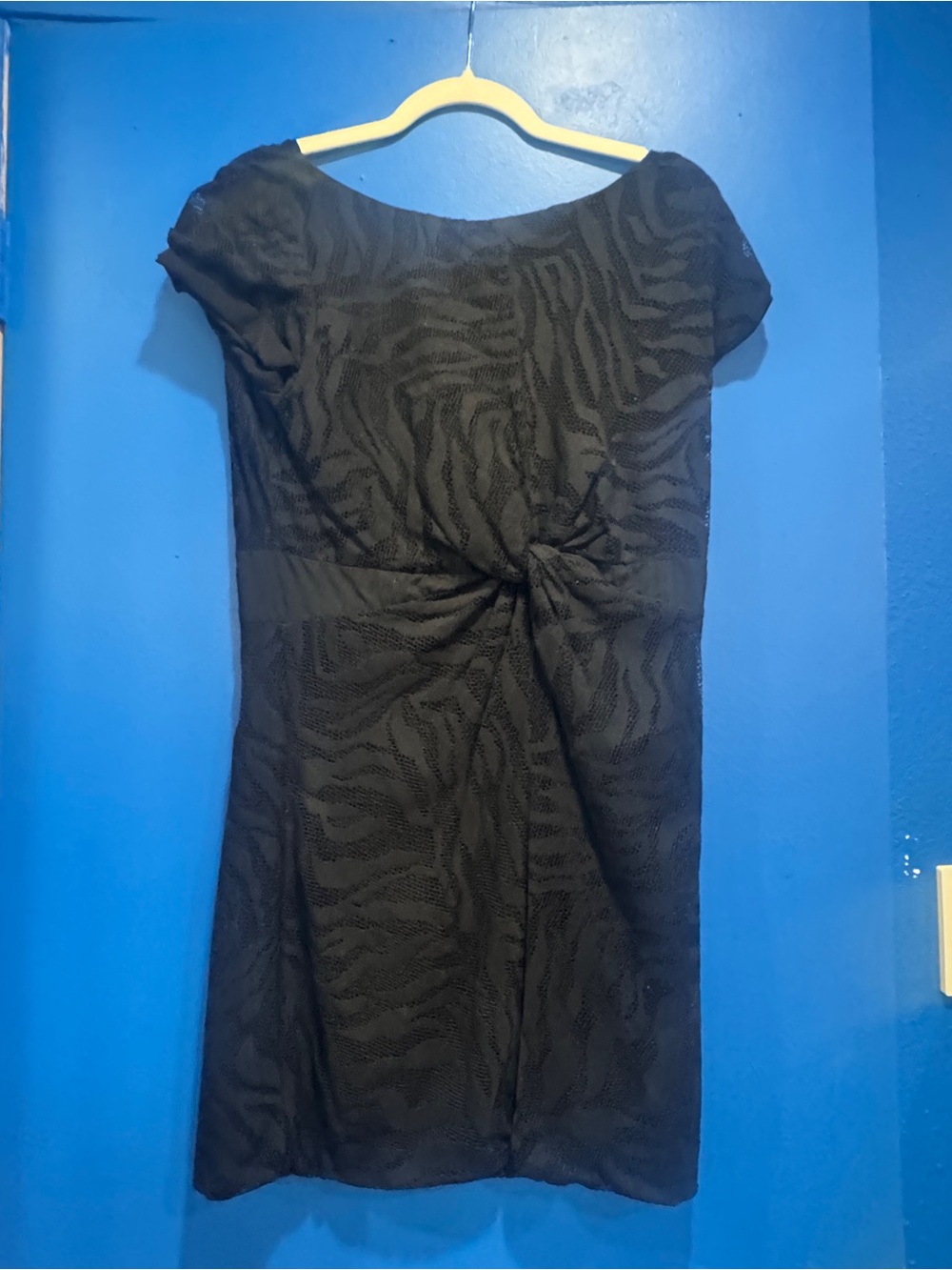 Armani Exchange Black Dress with Twist Waist Detail